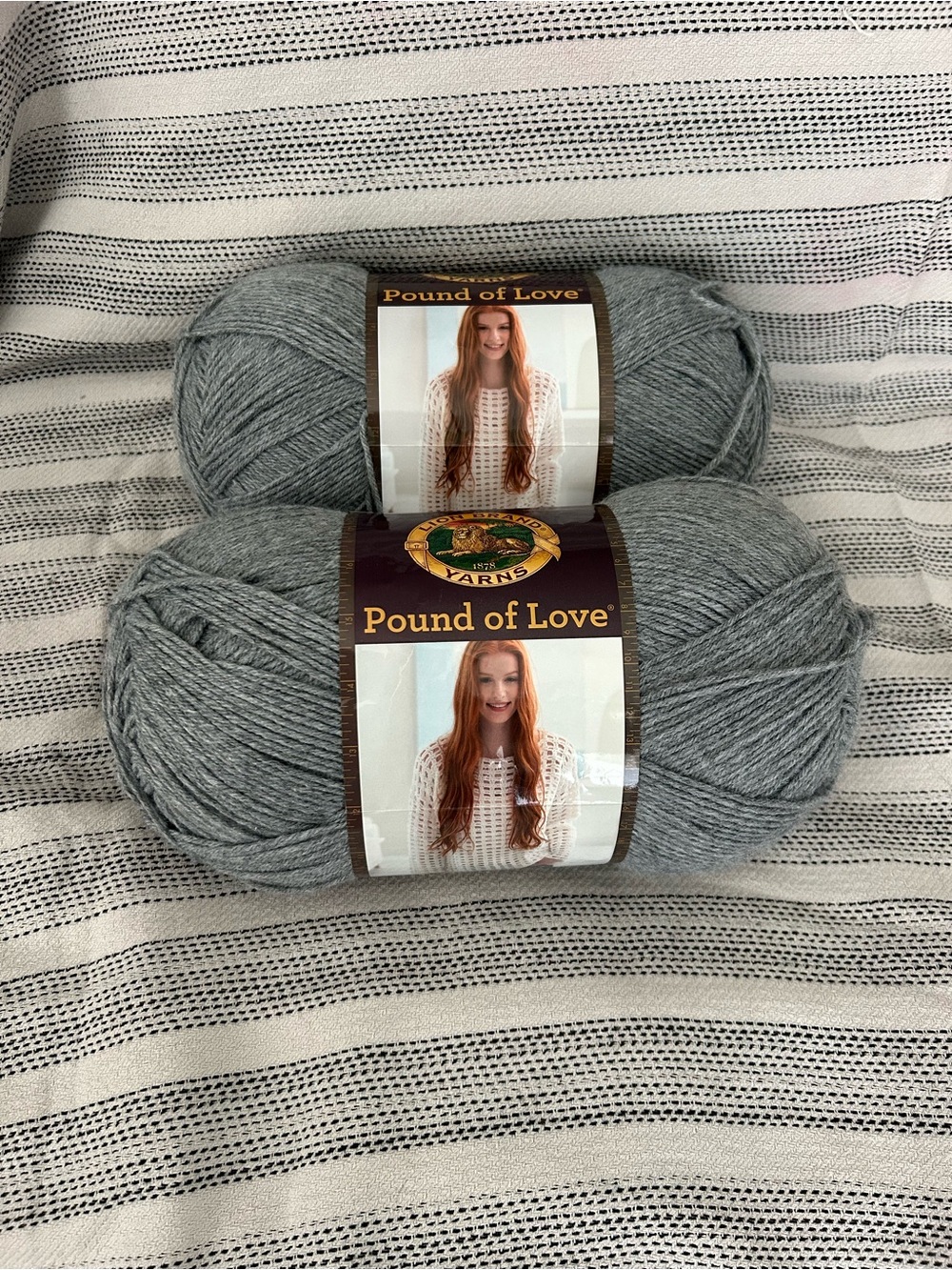 Lion Brand Pound of Love Oxford Gray Yarn - 2 Skeins